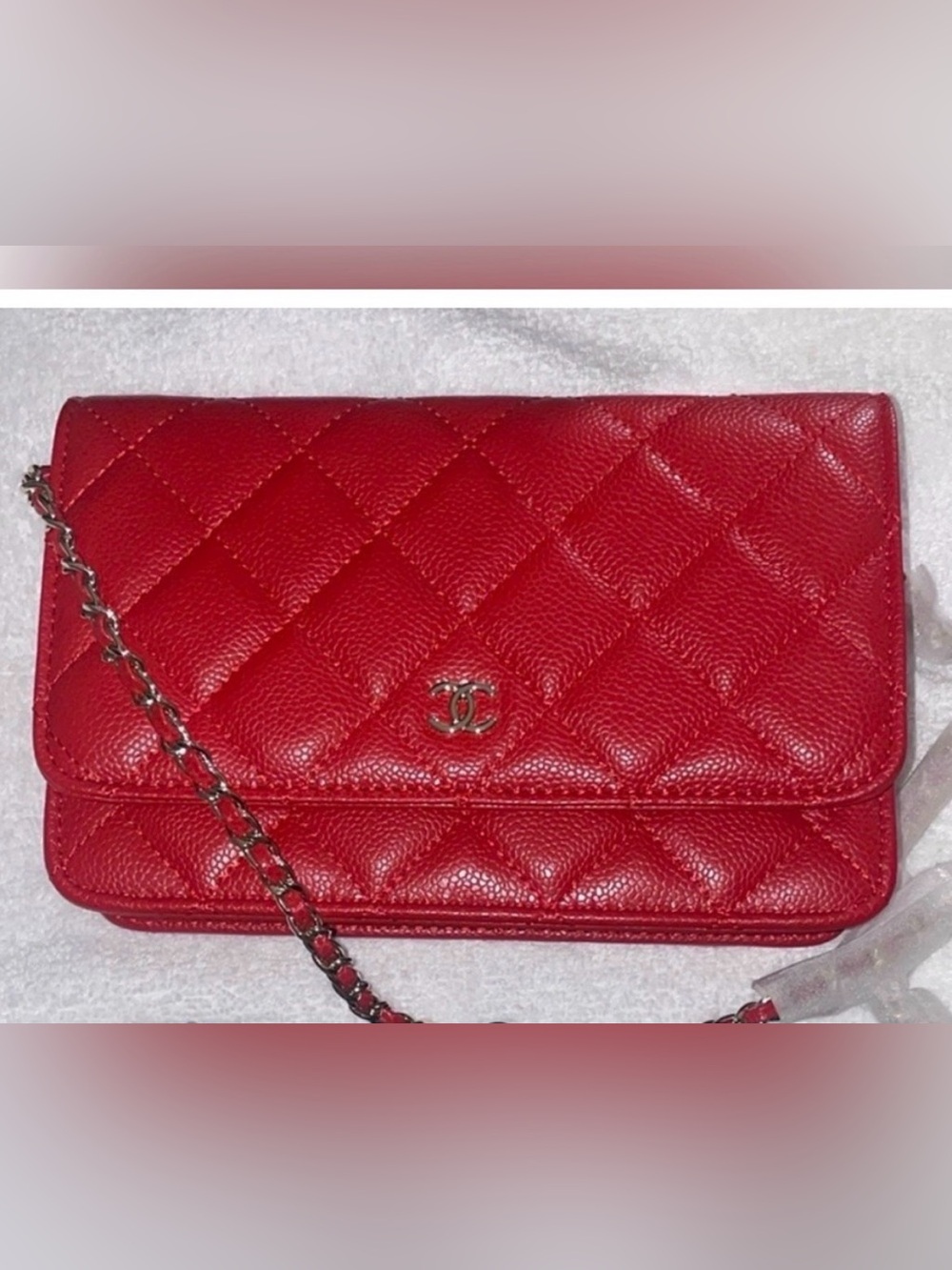 😍🔥 Chanel Red Quilted Crossbody Bag. Vegan leather